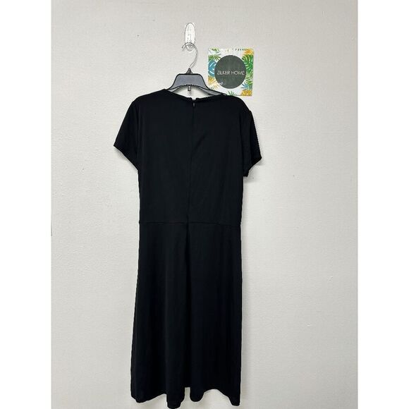 LAUREN Ralph Lauren Women's Surplice Jersey Dress - Black 12 - Picture 3 of 6